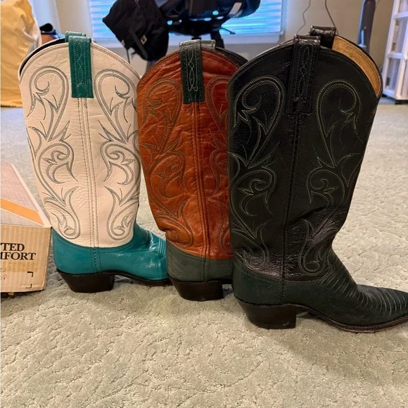 Dan Post  Vintage stitched pointy toe leather Western Cowboy Boots #14234 size 6 - Picture 4 of 6